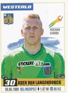 Sticker Koen Van Langendonck - Belgian Pro League 2016-2017 - Panini