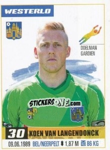 Sticker Koen Van Langendonck - Belgian Pro League 2016-2017 n. 349 - Panini