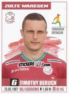 Sticker Timothy Derijck - Belgian Pro League 2016-2017 - Panini