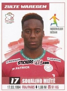 Figurina Soualiho Meïté - Belgian Pro League 2016-2017 - Panini