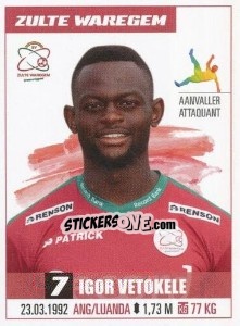 Sticker Igor Vetokele - Belgian Pro League 2016-2017 - Panini