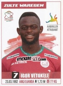 Sticker Igor Vetokele - Belgian Pro League 2016-2017 n. 381 - Panini