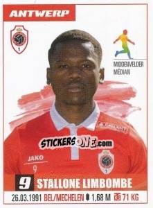 Sticker Stallone Limbombe - Belgian Pro League 2016-2017 n. 394 - Panini