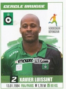 Cromo Xavier Luissint - Belgian Pro League 2016-2017 n. 407 - Panini