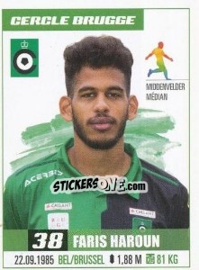 Sticker Faris Haroun - Belgian Pro League 2016-2017 - Panini