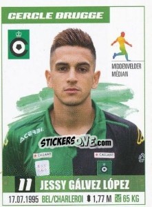 Sticker Jessy Galvez-Lopez - Belgian Pro League 2016-2017 - Panini