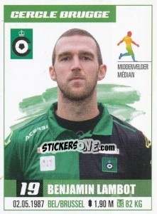 Sticker Benjamin Lambot - Belgian Pro League 2016-2017 - Panini
