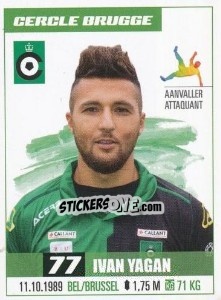 Cromo Ivan Yagan - Belgian Pro League 2016-2017 - Panini