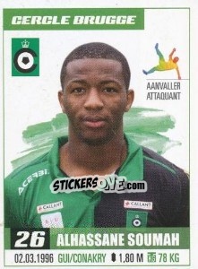 Sticker Alhassane Soumah - Belgian Pro League 2016-2017 - Panini
