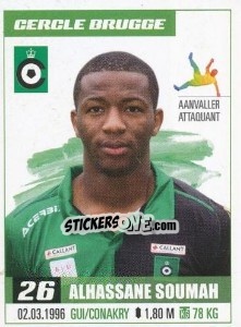 Sticker Alhassane Soumah - Belgian Pro League 2016-2017 n. 422 - Panini