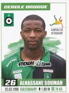 Figurina Alhassane Soumah - Belgian Pro League 2016-2017 - Panini