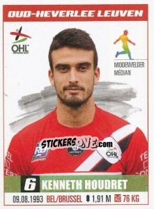 Cromo Kenneth Houdret - Belgian Pro League 2016-2017 n. 436 - Panini