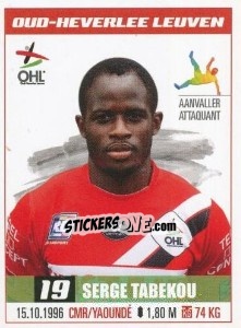 Sticker Serge Tabekou - Belgian Pro League 2016-2017 - Panini
