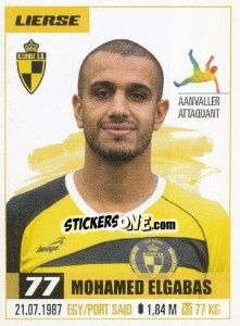 Cromo Mohamed Elgabas - Belgian Pro League 2016-2017 - Panini