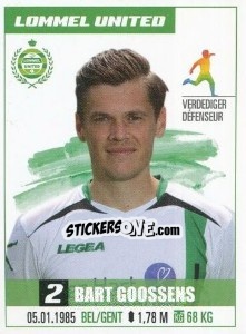 Sticker Bart Goossens - Belgian Pro League 2016-2017 n. 464 - Panini