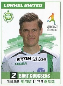 Cromo Bart Goossens - Belgian Pro League 2016-2017 - Panini