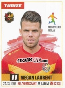 Cromo Mégan Laurent - Belgian Pro League 2016-2017 n. 511 - Panini