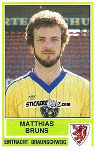Sticker Matthias Bruns - German Football Bundesliga 1984-1985 - Panini
