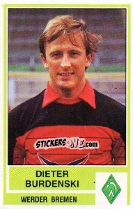 Sticker Dieter Burdenski - German Football Bundesliga 1984-1985 - Panini