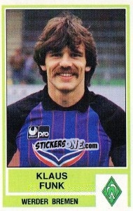 Cromo Klaus Funk - German Football Bundesliga 1984-1985 - Panini