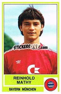 Cromo Reinhold Mathy - German Football Bundesliga 1984-1985 - Panini