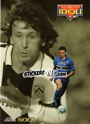 Sticker E. Corini / Zico - GOLD Calcio 1992-1993 n. 286 - Score