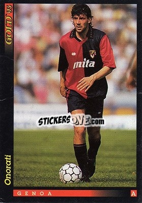 Sticker R. Onorati - GOLD Calcio 1992-1993 n. 62 - Score