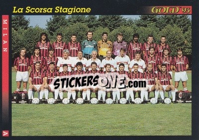 Sticker La scorsa stagione - GOLD Calcio 1992-1993 n. 92 - Score