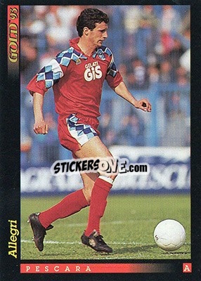 Sticker M. Allegri - GOLD Calcio 1992-1993 n. 124 - Score