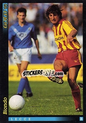 Sticker R. Biondo - GOLD Calcio 1992-1993 n. 188 - Score