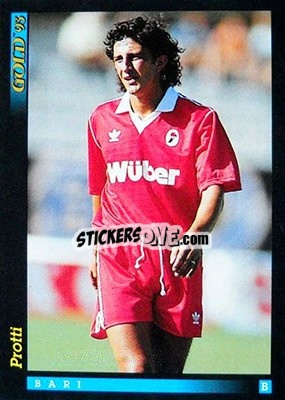 Sticker I. Protti - GOLD Calcio 1992-1993 n. u74 - Score