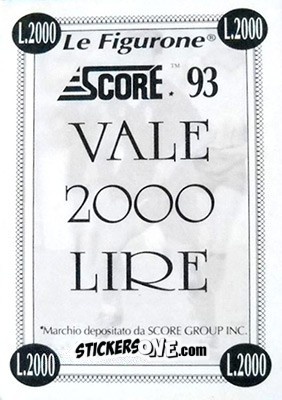 Sticker Vale 2000 Lire - GOLD Calcio 1992-1993 n. L2 - Score