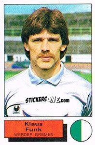 Sticker Klaus Funk - German Football Bundesliga 1985-1986 - Panini