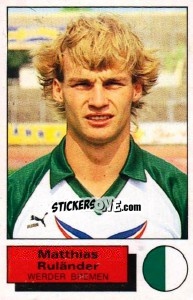 Cromo Matthias Rulander - German Football Bundesliga 1985-1986 - Panini