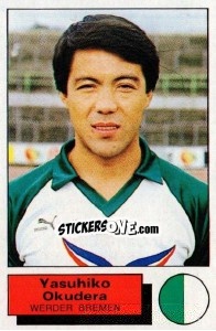 Cromo Yasuhiko Okudera - German Football Bundesliga 1985-1986 - Panini