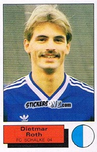 Sticker Dietmar Roth - German Football Bundesliga 1985-1986 - Panini