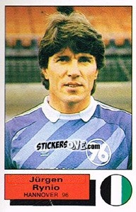 Sticker Jurgen Rynio - German Football Bundesliga 1985-1986 - Panini