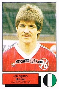 Cromo Jurgen Baier - German Football Bundesliga 1985-1986 - Panini