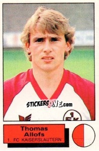 Cromo Thomas Allofs - German Football Bundesliga 1985-1986 - Panini