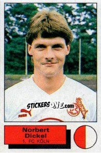 Cromo Norbert Dickel - German Football Bundesliga 1985-1986 - Panini