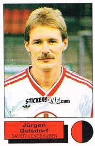 Sticker Jurgen Gelsdorf - German Football Bundesliga 1985-1986 - Panini