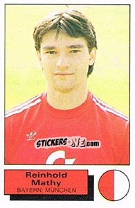 Cromo Reinhold Mathy - German Football Bundesliga 1985-1986 - Panini