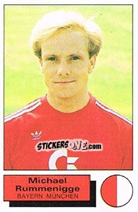 Sticker Michael Rumminegge - German Football Bundesliga 1985-1986 - Panini