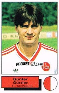 Sticker Gunter Guttler - German Football Bundesliga 1985-1986 - Panini