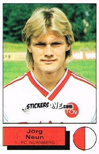 Sticker Jorg Neun - German Football Bundesliga 1985-1986 - Panini