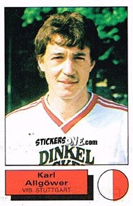 Cromo Karl Allgower - German Football Bundesliga 1985-1986 - Panini