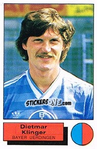 Sticker Dietmar Klinger - German Football Bundesliga 1985-1986 - Panini