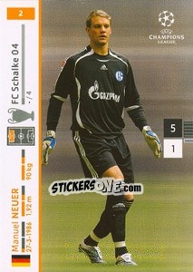 Sticker Manuel Neuer - UEFA Champions League 2007-2008. Trading Cards Game n. 2 - Panini
