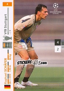 Sticker Raphael Schafer - UEFA Champions League 2007-2008. Trading Cards Game n. 4 - Panini
