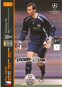 Sticker Petr Cech - UEFA Champions League 2007-2008. Trading Cards Game n. 7 - Panini
